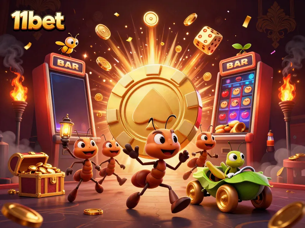 Experience excitement at the 11bet casino with a heist-themed 3D illustration featuring vibrant action and winning opportunities.