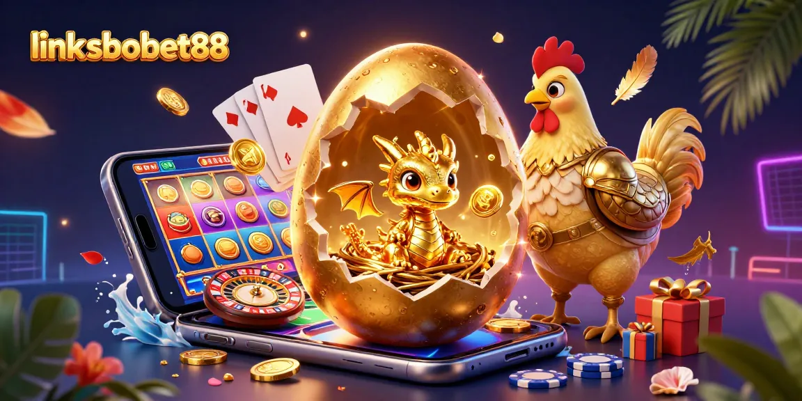 Experience the excitement of gambling with link sbobet88 as you engage with a vivid, 3D digital illustration filled with dynamic casino elements.