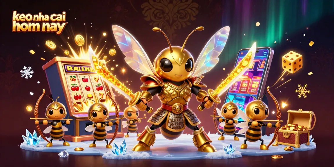 Engage with keo nha cai hom nay featuring a dynamic scene with a golden hornet samurai and epic casino elements.