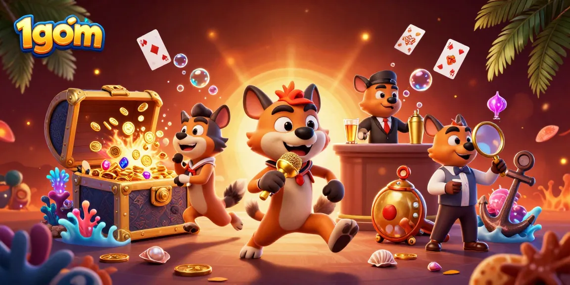 Experience the thrilling atmosphere of 1gom at a dynamic casino scene filled with excitement.