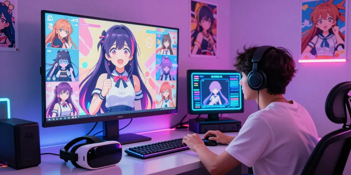 Engaging interaction in a free ai ecchi chat room with lively anime characters.