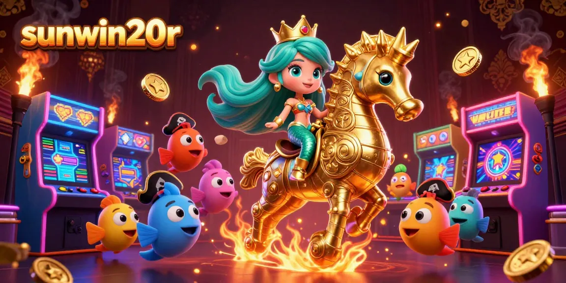 Experience sunwin20r with vibrant 3D visuals and casino gaming excitement in this dynamic illustration.