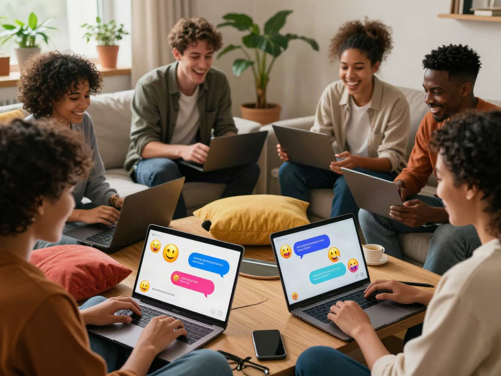 Engaging individuals enjoying a spicy chat on vibrant messaging apps, showcasing lively interactions.