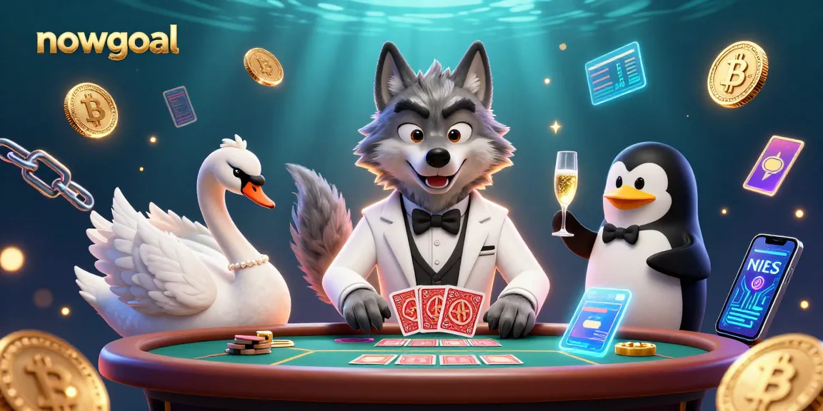 Engage with live betting on nowgoal, featuring a lively baccarat scene with unique characters and vibrant casino elements.