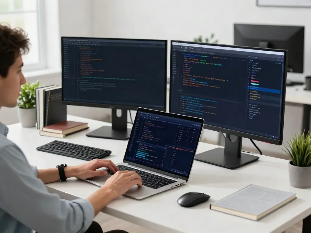Professional using instant indexing tools in a modern digital office.